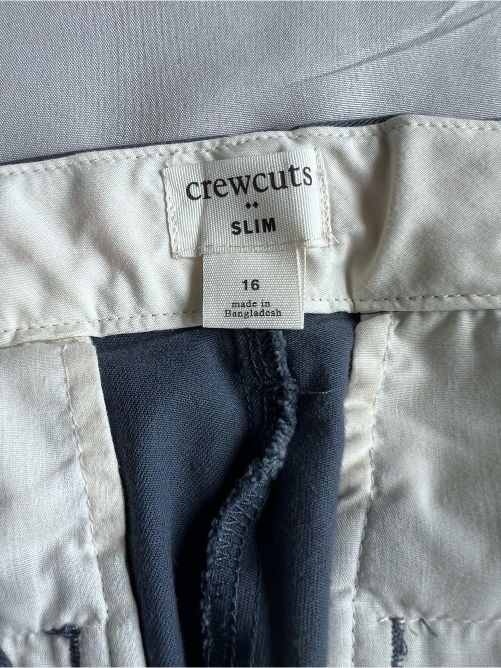 Crewcuts Slim Pants in Navy with Cream Waistband